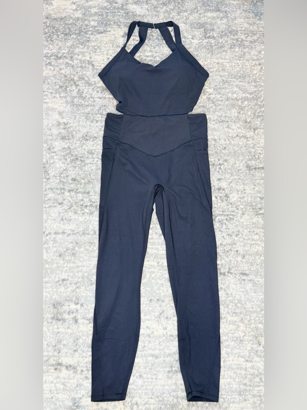 halara ultrasculpt open back sleeveless tummy control jumpsuit with pocket - Picture 3 of 5